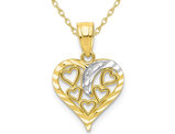 10K Yellow Gold Heart Pendant Necklace with Chain